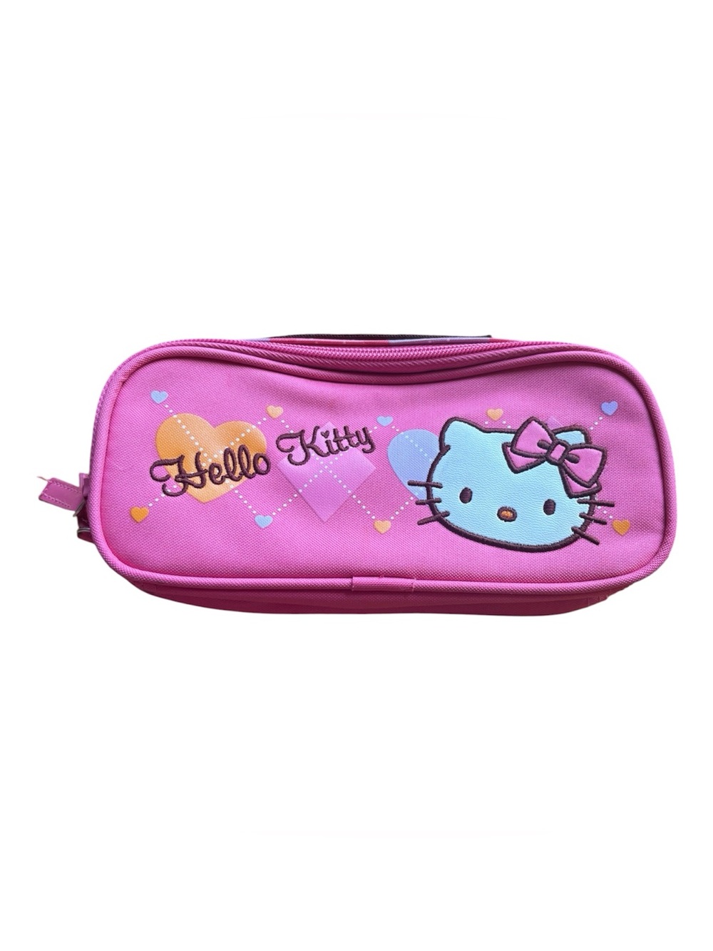 2011 Sanrio Hello Kitty Pink Embroidered Pencil Case Hearts